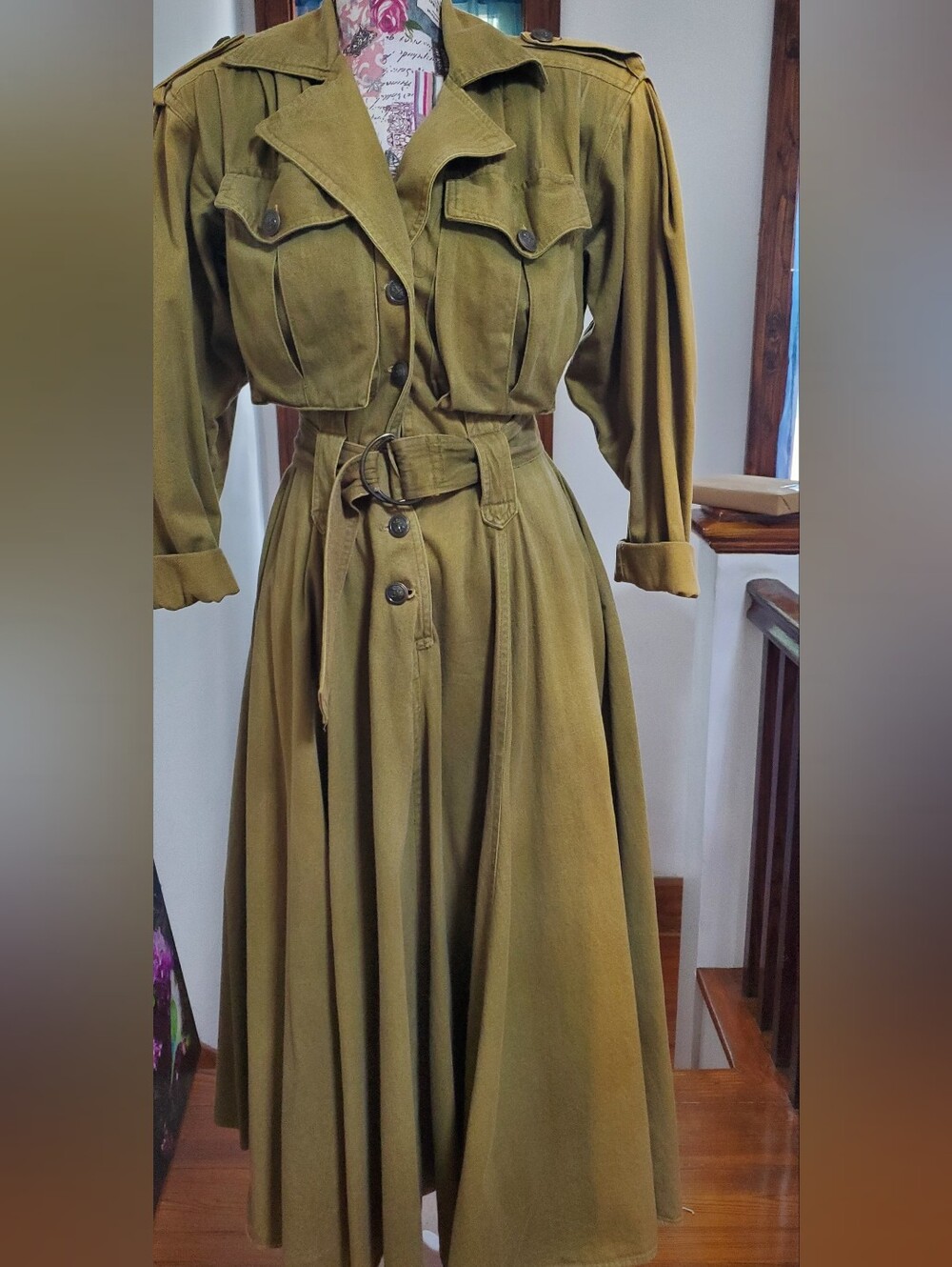 Vintage Karen Alexander Military Style Dress